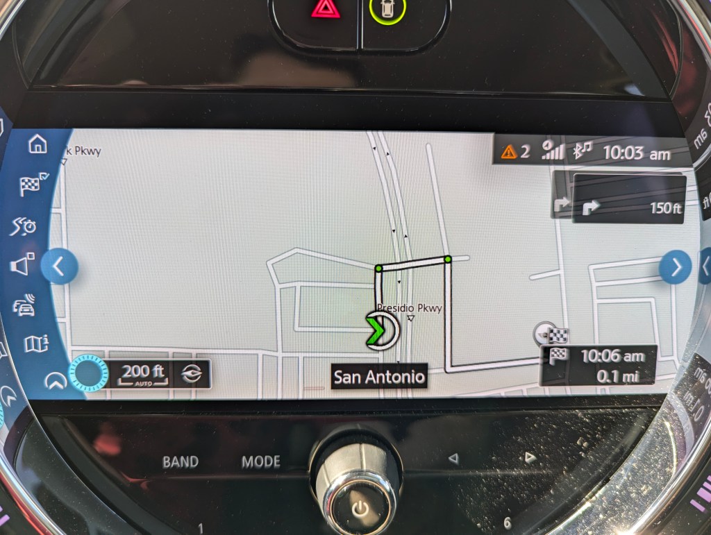 Example of the 2023 Mini Cooper SE's built-in navigation.